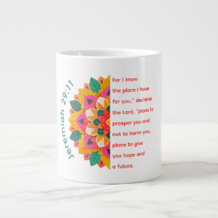 Taza De Café Gigante Jeremiah 29:11 Mandala Jumbo Mug