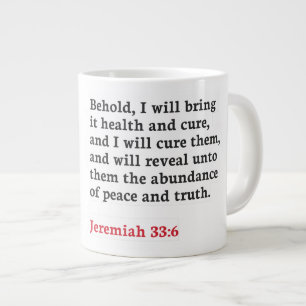 Taza De Café Gigante Jeremiah 33:6 - Jumbo Mug