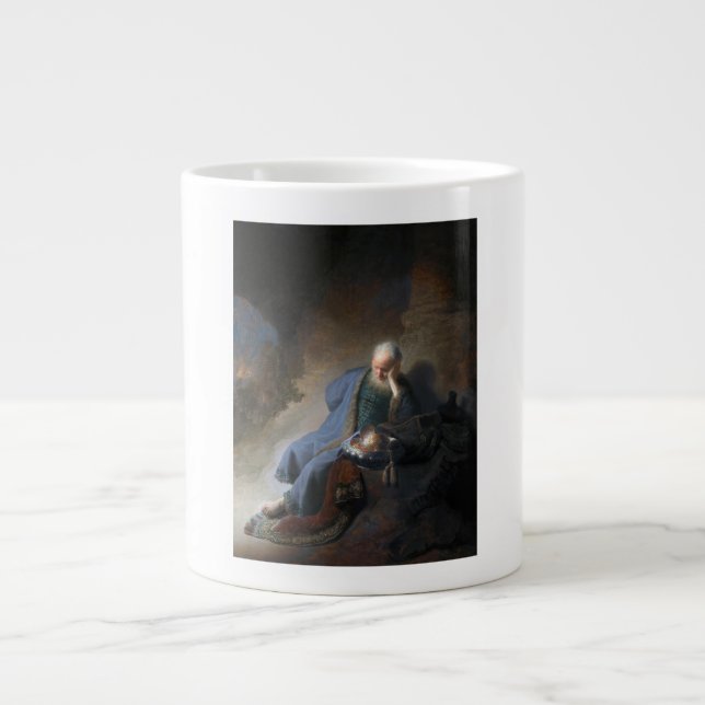 Taza De Café Gigante Jeremiah Lamentándose en la caída de Jerusalén, Re (Frente)