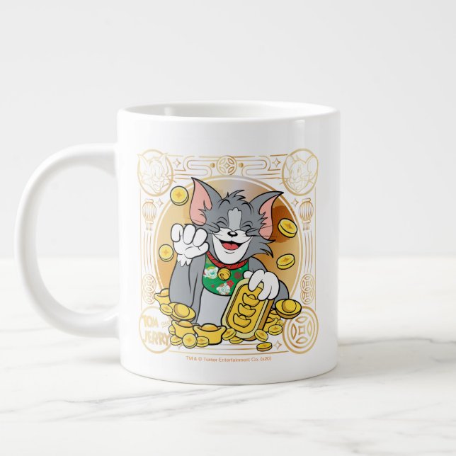 Taza De Café Gigante Jerry Gato Suertudo Con Sistemas De Oro (Izquierda)