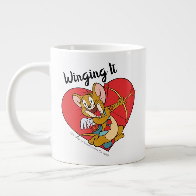 Taza De Café Gigante Jerry Mouse vestido como Valentine Cupido (Izquierda)