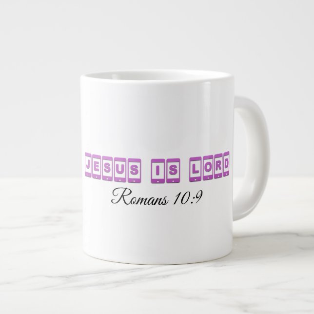 Taza De Café Gigante Jesús Es El Señor - Jumbo Mug (Derecha)