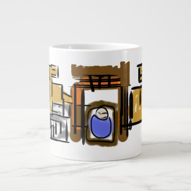 Taza De Café Gigante Jesús nació (Frente)