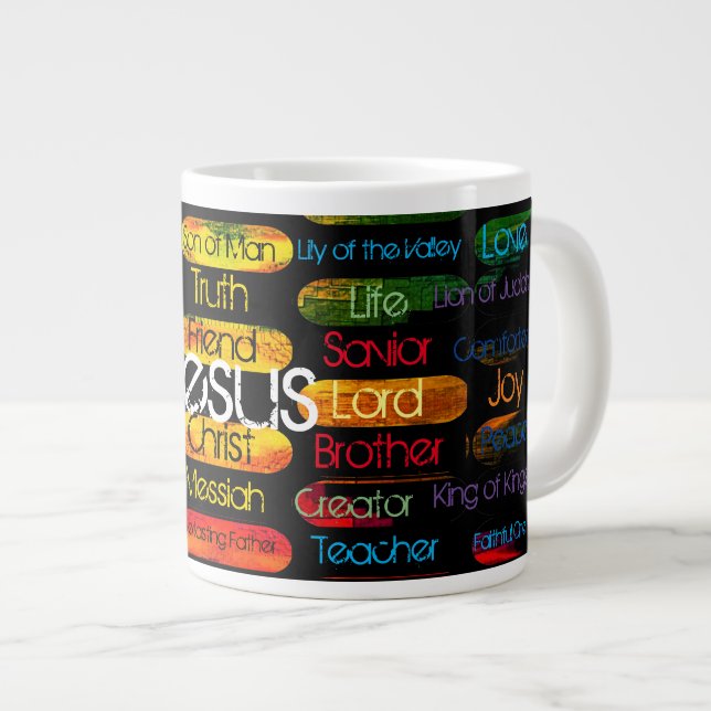 Taza De Café Gigante Jesus Names Multi-color (Derecha)