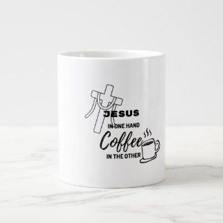 Taza De Café Gigante Jesús por un lado, Café por el otro