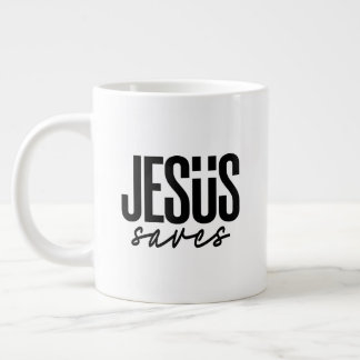 TAZA DE CAFÉ GIGANTE JESUS SAVES