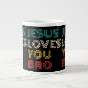 Taza De Café Gigante Jesús Te Ama Hermano, Gracioso Retro De Fe Cristia