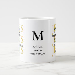 Taza De Café Gigante Jesus Waymaker Monograma café cristiano Mug