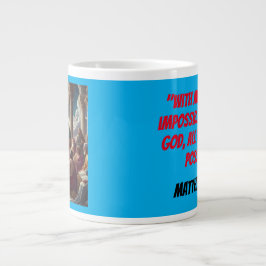 Taza De Café Gigante Jesús y los discípulos: Mateo 19:26