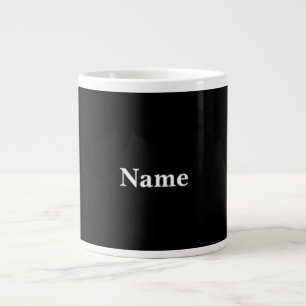 Taza De Café Gigante Jet Black Personalize con el nombre