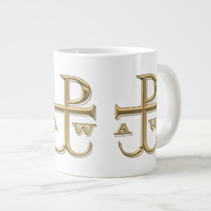 Taza De Café Gigante Ji-Rho "tridimensional" de oro con el ancla