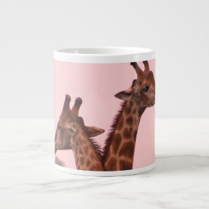 Taza De Café Gigante jirafas con cielo rosa