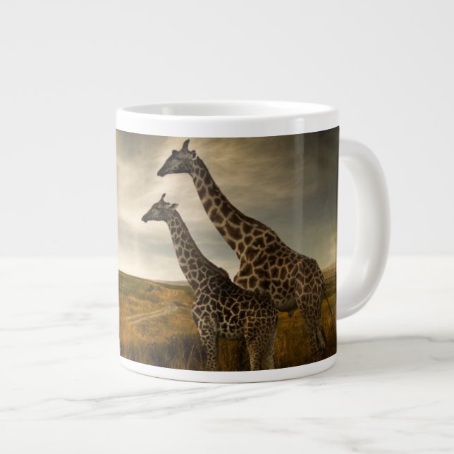 Taza De Café Gigante Jirafas y el paisaje (Derecha)