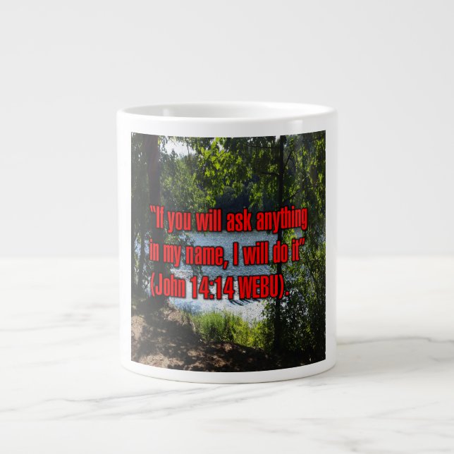 Taza De Café Gigante John 14:14 WEBU Mug (Frente)