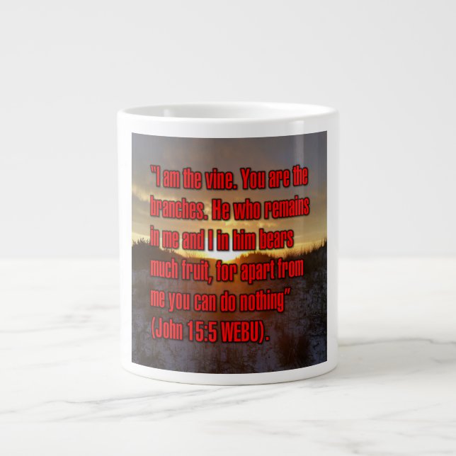 Taza De Café Gigante John 15:5 WEBU Mug (Frente)