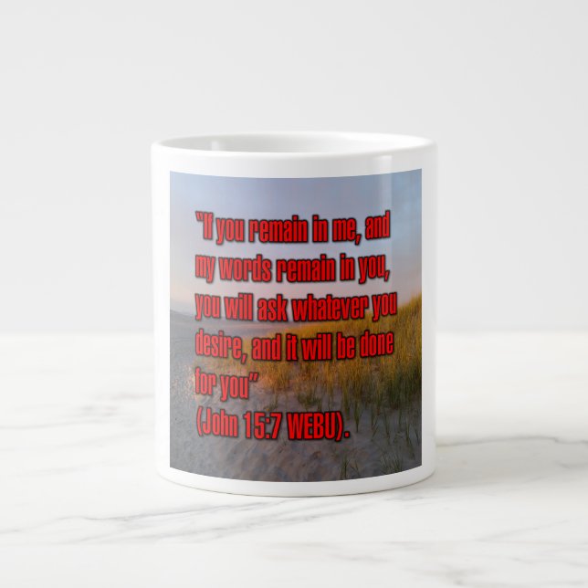 Taza De Café Gigante John 15:7 WEBU Mug (Frente)
