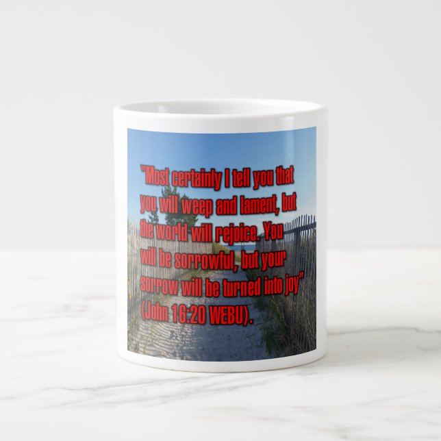 Taza De Café Gigante John 16:20 WEBU Mug (Frente)