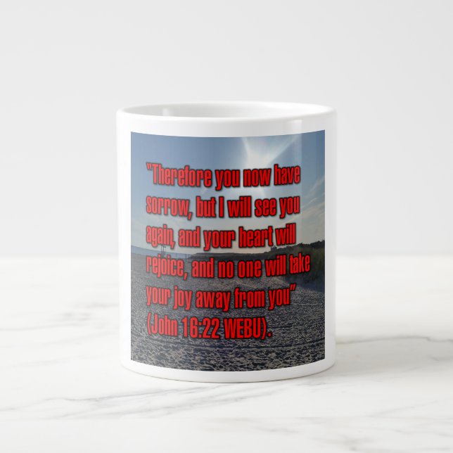 Taza De Café Gigante John 16:22 WEBU Mug (Frente)