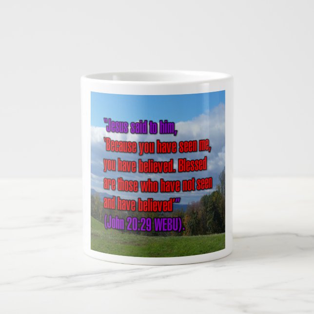 Taza De Café Gigante John 20:29 WEBU Mug (Frente)
