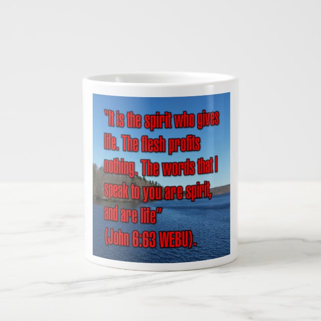 Taza De Café Gigante John 6:63 WEBU Mug (Frente)