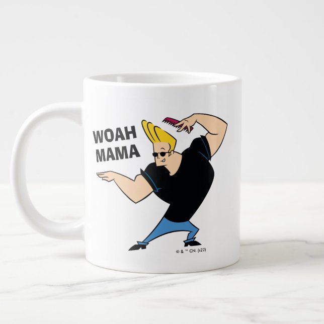 Taza De Café Gigante Johnny Bravo Combing Hair (Izquierda)