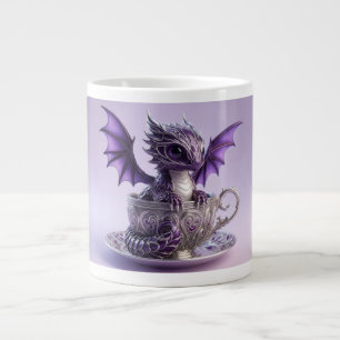 Taza De Café Gigante Joven Dragón Púrpura y Blanco de Fairmont en una T