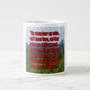 Taza De Café Gigante Juan 10:27-28 WEBU Mug