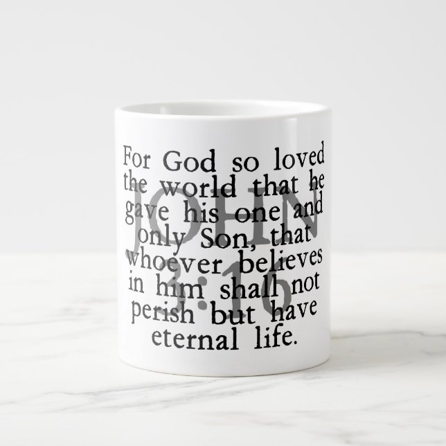 Taza De Café Gigante Juan 3:16 (Frente)
