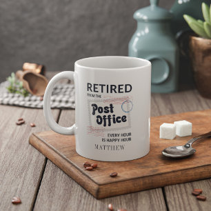 Taza De Café Gigante Jubilación del trabajador postal cartero personali