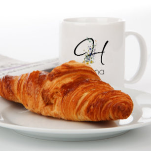 Taza De Café Gigante Jubilación empleador Monograma acuarela