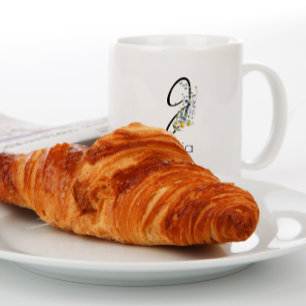 Taza De Café Gigante Jubilación Suave Monograma empleador acuarela 
