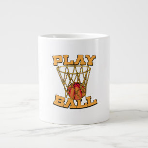 Taza De Café Gigante Juega Baloncesto.