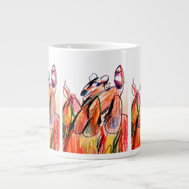 Taza De Café Gigante Juego de mapache otoño (Frente)