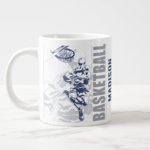 Taza De Café Gigante Jugador de baloncesto con nombre personalizado