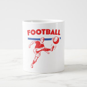 Taza De Café Gigante Jugador de fútbol de la década de 1950