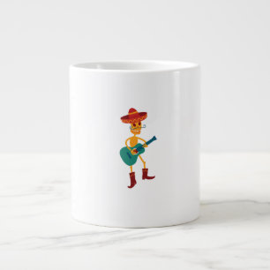 Taza De Café Gigante Jugador de Guitarra de Esqueleto Festivo
