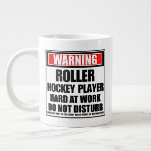 Taza De Café Gigante Jugador de hockey sobre advertir que trabaja duro
