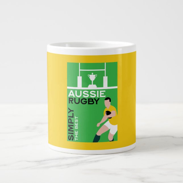 Taza De Café Gigante Jugador de rugby de Australia (Frente)