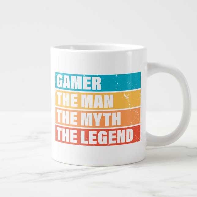 Taza De Café Gigante Jugador. El Hombre. El Mito. La Leyenda. (Derecha)