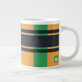 Taza De Café Gigante Jumbo Amarillo Verde Azul Placa