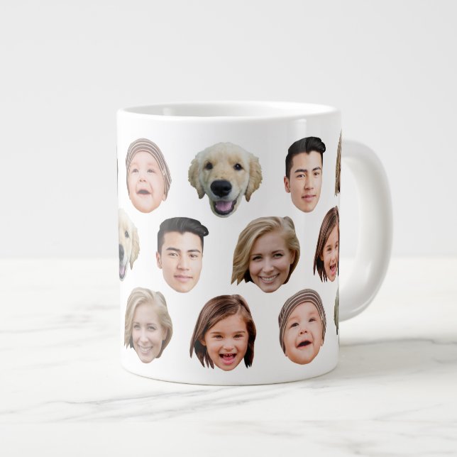 Taza De Café Gigante Jumbo Custom Baby Kids Family Face 5 Photos (Derecha)