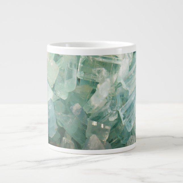 Taza De Café Gigante Jumbo Mug Aquamarine Blue Beryl Crystal Gemstone (Frente)