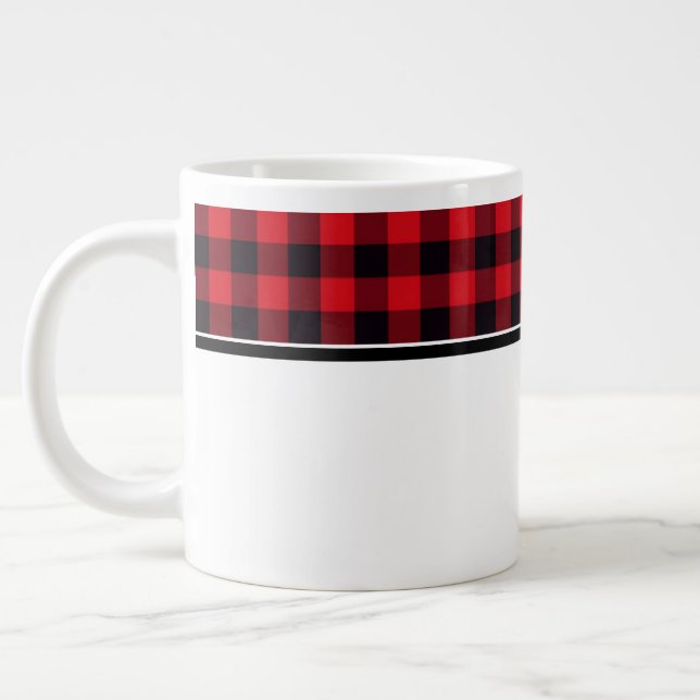 Taza De Café Gigante Jumbo Mug-Buffalo Plaid (Izquierda)