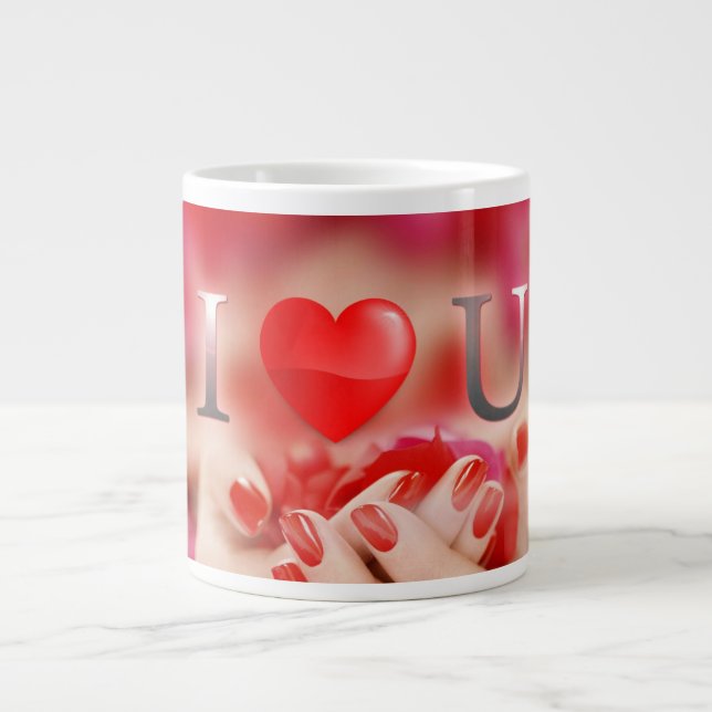 Taza De Café Gigante Jumbo Mug con amor Design (Frente)