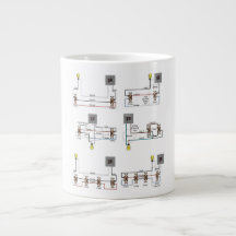 Jumbo Mug con diagramas de 2 vías, 3 vías y 4 vías