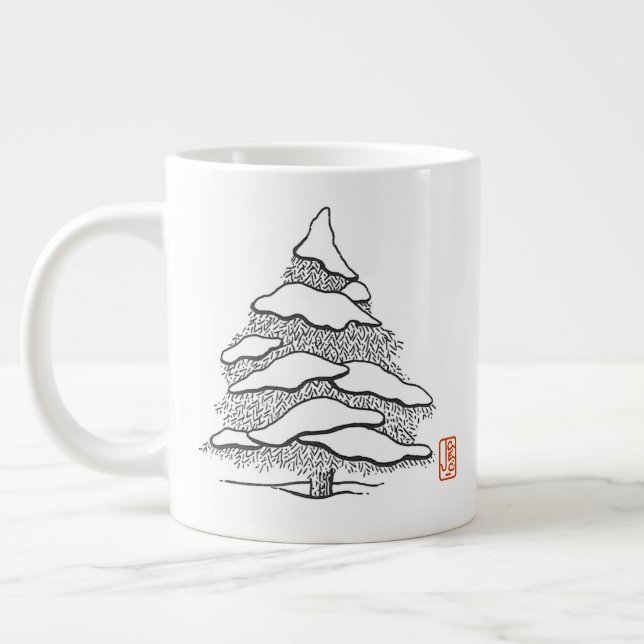 Taza De Café Gigante Jumbo Mug De Cacao Caliente Y Snoweather Evergreen (Izquierda)