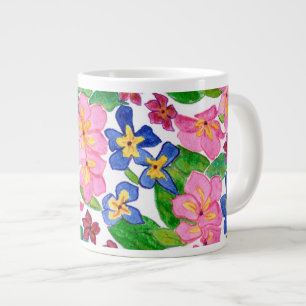 Taza De Café Gigante Jumbo Mug de color rosa y azul con estilo