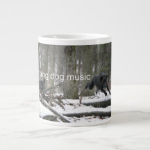 Jumbo Mug de música de perros en ejecución