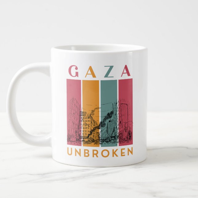 Taza De Café Gigante Jumbo Mug de Solidaridad Palestina - Gaza ininterr (Izquierda)