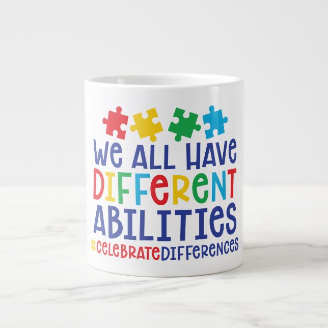Taza De Café Gigante Jumbo Mug del autismo (Frente)